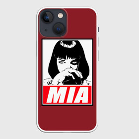 Чехол для iPhone 13 mini с принтом MIA в Петрозаводске,  |  | pulp | pulp fiction | quentin tarantino | tarantino | квентин тарантино | кино | криминальное чтиво | тарантино | тарентино | торентино | торрентино | фильм | чтиво
