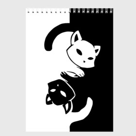 Скетчбук с принтом ДВА КОТА КУВЫРКАЮТСЯ в Петрозаводске, 100% бумага
 | 48 листов, плотность листов — 100 г/м2, плотность картонной обложки — 250 г/м2. Листы скреплены сверху удобной пружинной спиралью | Тематика изображения на принте: black white | два кота кувыркаются | животные | котики | коты | черно белое