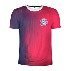 Мужская футболка 3D спортивная с принтом FC Bayern Munchen (Bavaria). в Петрозаводске, 100% полиэстер с улучшенными характеристиками | приталенный силуэт, круглая горловина, широкие плечи, сужается к линии бедра | fc bayern munchen | бавария | геометрия | спорт | текстура | футбол