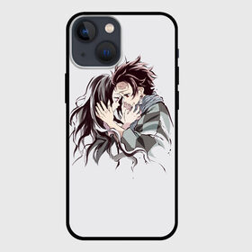 Чехол для iPhone 13 mini с принтом Kimetsu no Yaiba поцелуйчики в Петрозаводске,  |  | blade of demon | demon slayer | kimetsu no yaiba | nezuko | tanjiro | клинок | рассекающий демонов