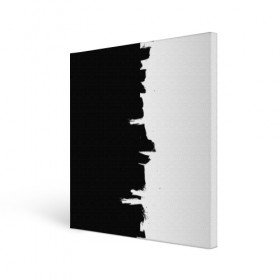 Холст квадратный с принтом Черным по белому в Петрозаводске, 100% ПВХ |  | black | white | белый | инь | чб | черный | янь