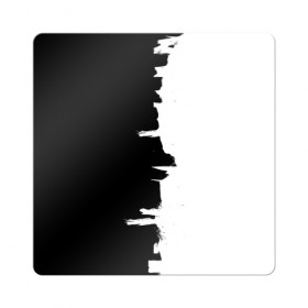Магнит виниловый Квадрат с принтом Черным по белому в Петрозаводске, полимерный материал с магнитным слоем | размер 9*9 см, закругленные углы | black | white | белый | инь | чб | черный | янь