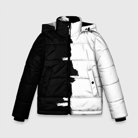 Зимняя куртка для мальчиков 3D с принтом Черным по белому в Петрозаводске, ткань верха — 100% полиэстер; подклад — 100% полиэстер, утеплитель — 100% полиэстер | длина ниже бедра, удлиненная спинка, воротник стойка и отстегивающийся капюшон. Есть боковые карманы с листочкой на кнопках, утяжки по низу изделия и внутренний карман на молнии. 

Предусмотрены светоотражающий принт на спинке, радужный светоотражающий элемент на пуллере молнии и на резинке для утяжки | black | white | белый | инь | чб | черный | янь