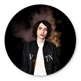 Коврик для мышки круглый с принтом finn wolfhard в Петрозаводске, резина и полиэстер | круглая форма, изображение наносится на всю лицевую часть | finn wolfhard | очень странные дела | финн вулфард