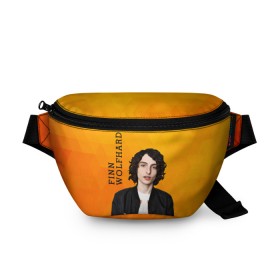 Поясная сумка 3D с принтом finn wolfhard в Петрозаводске, 100% полиэстер | плотная ткань, ремень с регулируемой длиной, внутри несколько карманов для мелочей, основное отделение и карман с обратной стороны сумки застегиваются на молнию | finn wolfhard | очень странные дела | финн вулфард