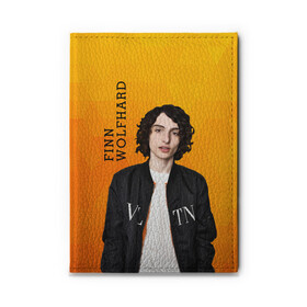 Обложка для автодокументов с принтом finn wolfhard в Петрозаводске, натуральная кожа |  размер 19,9*13 см; внутри 4 больших “конверта” для документов и один маленький отдел — туда идеально встанут права | Тематика изображения на принте: finn wolfhard | очень странные дела | финн вулфард