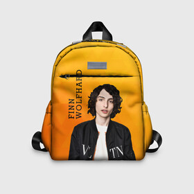 Детский рюкзак 3D с принтом finn wolfhard в Петрозаводске, 100% полиэстер | лямки с регулируемой длиной, сверху петелька, чтобы рюкзак можно было повесить на вешалку. Основное отделение закрывается на молнию, как и внешний карман. Внутри дополнительный карман. По бокам два дополнительных кармашка | Тематика изображения на принте: finn wolfhard | очень странные дела | финн вулфард