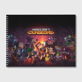 Альбом для рисования с принтом Minecraft Dungeons в Петрозаводске, 100% бумага
 | матовая бумага, плотность 200 мг. | dungeons | games | minecraft | mojang | игры | майнкрафт | подземелья | ремесло | шахтер
