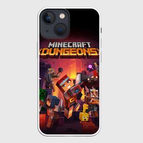 Чехол для iPhone 13 mini с принтом Minecraft Dungeons в Петрозаводске,  |  | dungeons | games | minecraft | mojang | игры | майнкрафт | подземелья | ремесло | шахтер