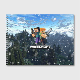 Альбом для рисования с принтом Minecraft Майнкрафт в Петрозаводске, 100% бумага
 | матовая бумага, плотность 200 мг. | creeper | game | minecraft | блоки | грифер | игры | квадраты | компьютерная игра | крипер | маинкрафт | майн | майнкравт | майнкрафт