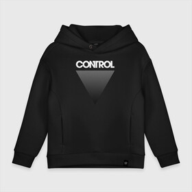 Детское худи Oversize хлопок с принтом Control Gradient Logo в Петрозаводске, френч-терри — 70% хлопок, 30% полиэстер. Мягкий теплый начес внутри —100% хлопок | боковые карманы, эластичные манжеты и нижняя кромка, капюшон на магнитной кнопке | Тематика изображения на принте: control | джесси | игра | контрол