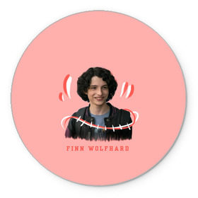 Коврик для мышки круглый с принтом finn wolfhard в Петрозаводске, резина и полиэстер | круглая форма, изображение наносится на всю лицевую часть | finn wolfhard | очень странные дела | финн вулфард