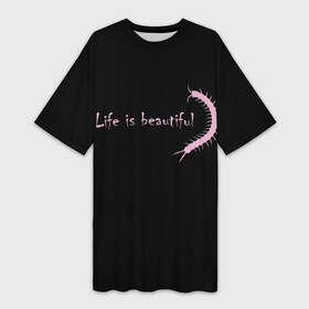 Платье-футболка 3D с принтом Lil Peep в Петрозаводске,  |  | life is beautiful | lil peep | rap | лил пип | эмо