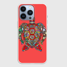 Чехол для iPhone 13 Pro с принтом Черепаховый остров в Петрозаводске,  |  | девушки | декор | декоративный | женщины | животные | мода | море | морская жизнь | морская черепаха | морской мир | подводный мир | цветочный | цветы | черепаха