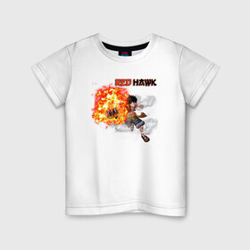 Детская футболка хлопок с принтом Luffy Red Hawk в Петрозаводске, 100% хлопок | круглый вырез горловины, полуприлегающий силуэт, длина до линии бедер | luffy | onepiece | redhawk