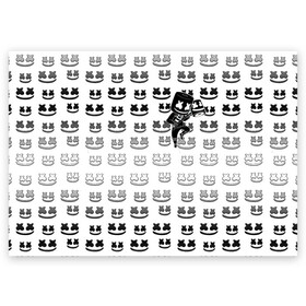 Поздравительная открытка с принтом FORTNITE X MARSHMELLO в Петрозаводске, 100% бумага | плотность бумаги 280 г/м2, матовая, на обратной стороне линовка и место для марки
 | fortnite | games | marshmello | игры | маршмелло | фортнайт