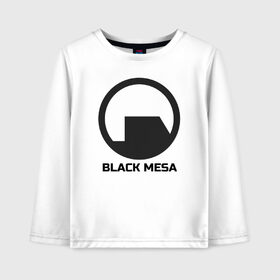 Детский лонгслив хлопок с принтом Black Mesa в Петрозаводске, 100% хлопок | круглый вырез горловины, полуприлегающий силуэт, длина до линии бедер | Тематика изображения на принте: alyx | black mesa | half life | half life 2 | халф лайф