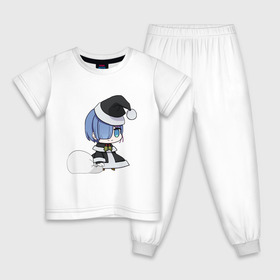 Детская пижама хлопок с принтом Рем в Петрозаводске, 100% хлопок |  брюки и футболка прямого кроя, без карманов, на брюках мягкая резинка на поясе и по низу штанин
 | padoru | аниме | новый год | ре зеро | рем