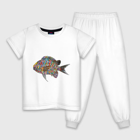 Детская пижама хлопок с принтом Бейболка Рыбка золотая в Петрозаводске, 100% хлопок |  брюки и футболка прямого кроя, без карманов, на брюках мягкая резинка на поясе и по низу штанин
 | 