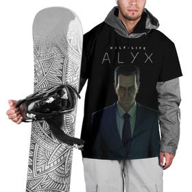 Накидка на куртку 3D с принтом Half-Life Alyx в Петрозаводске, 100% полиэстер |  | Тематика изображения на принте: alyx | g man | gordon freeman | half life | valve | vr | аликс | валв | гордон фриман | джи мэн | халф лаййф