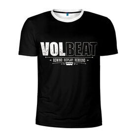Мужская футболка 3D спортивная с принтом Volbeat в Петрозаводске, 100% полиэстер с улучшенными характеристиками | приталенный силуэт, круглая горловина, широкие плечи, сужается к линии бедра | groove metal | hardcore | psychobilly | rebound | replay | rewind | volbeat | волбит