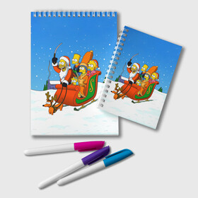 Блокнот с принтом Simpsons New Year в Петрозаводске, 100% бумага | 48 листов, плотность листов — 60 г/м2, плотность картонной обложки — 250 г/м2. Листы скреплены удобной пружинной спиралью. Цвет линий — светло-серый
 | Тематика изображения на принте: bart | christmas | family | homer | lisa | maggie | marge | new | santa | simpson | simpsons | snow | thesimpsons | xmas | year | барт | гомер | лиза | мардж | мегги | санта | семья | симпсоны