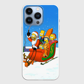 Чехол для iPhone 13 Pro с принтом Simpsons New Year в Петрозаводске,  |  | bart | christmas | family | homer | lisa | maggie | marge | new | santa | simpson | simpsons | snow | thesimpsons | xmas | year | барт | гомер | лиза | мардж | мегги | санта | семья | симпсоны