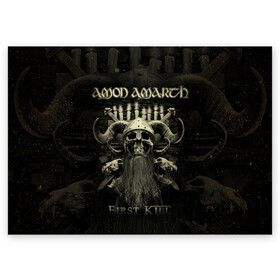 Поздравительная открытка с принтом Amon Amarth в Петрозаводске, 100% бумага | плотность бумаги 280 г/м2, матовая, на обратной стороне линовка и место для марки
 | amon amarth | metal | викинг метал | группы | дэт метал | метал | музыка | рок