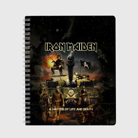 Тетрадь с принтом Iron Maiden в Петрозаводске, 100% бумага | 48 листов, плотность листов — 60 г/м2, плотность картонной обложки — 250 г/м2. Листы скреплены сбоку удобной пружинной спиралью. Уголки страниц и обложки скругленные. Цвет линий — светло-серый
 | heavy metal | iron maiden | metal | айрон мейден | группы | метал | музыка | рок | хеви метал