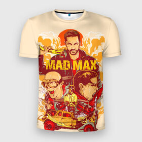 Мужская футболка 3D спортивная с принтом Безумный Макс в Петрозаводске, 100% полиэстер с улучшенными характеристиками | приталенный силуэт, круглая горловина, широкие плечи, сужается к линии бедра | mad max. боевик | байкер | бандит | постапокалипсис | пустыня
