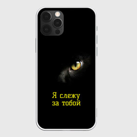 Чехол для iPhone 12 Pro Max с принтом Следящий кошачий глаз в Петрозаводске, Силикон |  | Тематика изображения на принте: кот в темноте | кошачий глаз