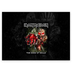 Поздравительная открытка с принтом Iron Maiden в Петрозаводске, 100% бумага | плотность бумаги 280 г/м2, матовая, на обратной стороне линовка и место для марки
 | heavy metal | iron maiden | metal | айрон мейден | группы | метал | музыка | рок | хеви метал