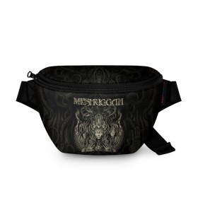 Поясная сумка 3D с принтом Meshuggah в Петрозаводске, 100% полиэстер | плотная ткань, ремень с регулируемой длиной, внутри несколько карманов для мелочей, основное отделение и карман с обратной стороны сумки застегиваются на молнию | djent | jens kidman | meshuggah | metal | грув метал | группы | метал | мешуга | музыка | рок