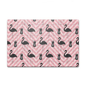 Пазл магнитный 126 элементов с принтом Черный фламинго в Петрозаводске, полимерный материал с магнитным слоем | 126 деталей, размер изделия —  180*270 мм | animal | bird | flamingo | pink | pnik flamingo | животные | птицы | розовый | розовый фламинго | фламинго
