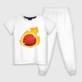 Детская пижама хлопок с принтом Огненный слайм-мини версия в Петрозаводске, 100% хлопок |  брюки и футболка прямого кроя, без карманов, на брюках мягкая резинка на поясе и по низу штанин
 | slime rancher