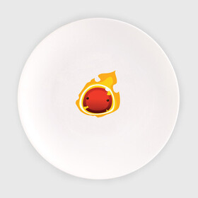 Тарелка с принтом Огненный слайм-мини версия в Петрозаводске, фарфор | диаметр - 210 мм
диаметр для нанесения принта - 120 мм | slime rancher