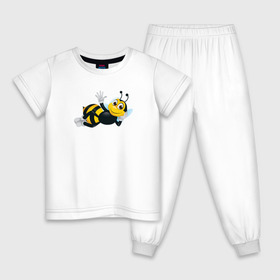 Детская пижама хлопок с принтом Пчела в Петрозаводске, 100% хлопок |  брюки и футболка прямого кроя, без карманов, на брюках мягкая резинка на поясе и по низу штанин
 | Тематика изображения на принте: пчела | рисунок