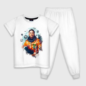 Детская пижама хлопок с принтом Elon Mask в Петрозаводске, 100% хлопок |  брюки и футболка прямого кроя, без карманов, на брюках мягкая резинка на поясе и по низу штанин
 | Тематика изображения на принте: spacex | илон | илонмаск | космос | маск | ракета | тесла