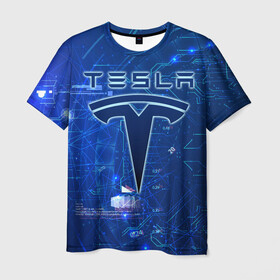 Мужская футболка 3D с принтом Tesla в Петрозаводске, 100% полиэфир | прямой крой, круглый вырез горловины, длина до линии бедер | cybertruck | elon reeve musk | model 3 | pickup | tech | technology | tesla | грузовик | илон маск | кибер | моторс | пикап | тесла