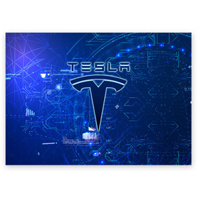 Поздравительная открытка с принтом Tesla в Петрозаводске, 100% бумага | плотность бумаги 280 г/м2, матовая, на обратной стороне линовка и место для марки
 | cybertruck | elon reeve musk | model 3 | pickup | tech | technology | tesla | грузовик | илон маск | кибер | моторс | пикап | тесла