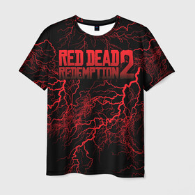 Мужская футболка 3D с принтом Red Dead Redemption 2 в Петрозаводске, 100% полиэфир | прямой крой, круглый вырез горловины, длина до линии бедер | john marston | rdr2 | red dead | red dead redemption 2 | redemption 2 | rockstar | вестерн | выкуп | запад | ковбой | красный | мертвый | приключения | шутер