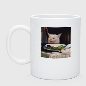 Кружка с принтом мемная картинка с котом в Петрозаводске, керамика | объем — 330 мл, диаметр — 80 мм. Принт наносится на бока кружки, можно сделать два разных изображения | кот | котэ | кошка | мем | прикол | фотография