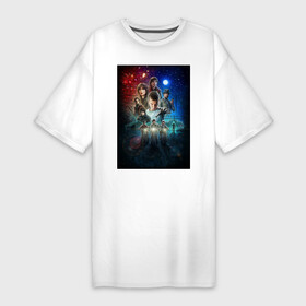 Платье-футболка хлопок с принтом Постер Stranger Things 5 в Петрозаводске,  |  | stranger things | кино | очень странные дела | постер | сериал