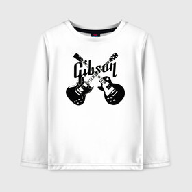 Детский лонгслив хлопок с принтом Gibson в Петрозаводске, 100% хлопок | круглый вырез горловины, полуприлегающий силуэт, длина до линии бедер | Тематика изображения на принте: custom guitar | gibson | gibson usa | grover | guitar | hard rock | les paul | lespol | metal | punk | rock | sg | sg300 | sg400 | гибсон | гитара | гитары | лес пол | леспаул | леспол | панк | рок | хард рок | хардрок