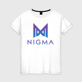 Женская футболка хлопок с принтом Nigma esports в Петрозаводске, 100% хлопок | прямой крой, круглый вырез горловины, длина до линии бедер, слегка спущенное плечо | gh | kuroky | mind_control | miracle | nigma | w33 | виха | гх | джиейч | дота | дота 2 | игра | интернешнл | киберспорт | куро | майнд контрол | миракл | нигма