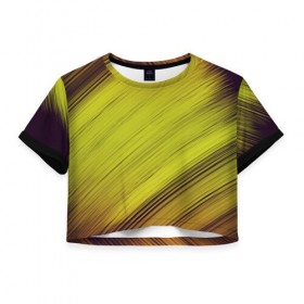 Женская футболка Cropp-top с принтом Золотой штрих в Петрозаводске, 100% полиэстер | круглая горловина, длина футболки до линии талии, рукава с отворотами | золотое | интересное | летние | осеннее | солнечное | цветное