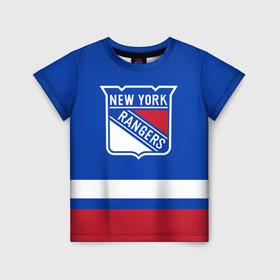 Детская футболка 3D с принтом Нью-Йорк Рейнджерс НХЛ в Петрозаводске, 100% гипоаллергенный полиэфир | прямой крой, круглый вырез горловины, длина до линии бедер, чуть спущенное плечо, ткань немного тянется | hockey | new york | new york rangers | nhl | rangers | usa | нхл | нью йорк | нью йорк рейнджерс | рейнджерс | спорт | сша | хоккей | шайба