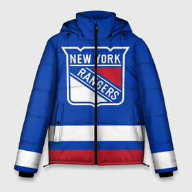 Мужская зимняя куртка 3D с принтом Нью-Йорк Рейнджерс НХЛ в Петрозаводске, верх — 100% полиэстер; подкладка — 100% полиэстер; утеплитель — 100% полиэстер | длина ниже бедра, свободный силуэт Оверсайз. Есть воротник-стойка, отстегивающийся капюшон и ветрозащитная планка. 

Боковые карманы с листочкой на кнопках и внутренний карман на молнии. | Тематика изображения на принте: hockey | new york | new york rangers | nhl | rangers | usa | нхл | нью йорк | нью йорк рейнджерс | рейнджерс | спорт | сша | хоккей | шайба