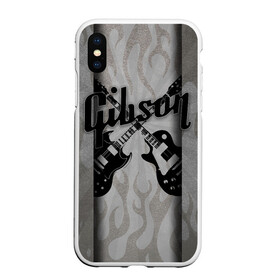 Чехол для iPhone XS Max матовый с принтом Gibson в Петрозаводске, Силикон | Область печати: задняя сторона чехла, без боковых панелей | Тематика изображения на принте: custom guitar | gibson | gibson usa | grover | guitar | hard rock | les paul | lespol | metal | punk | rock | sg | sg300 | sg400 | гибсон | гитара | гитары | лес пол | леспаул | леспол | панк | рок | хард рок | хардрок