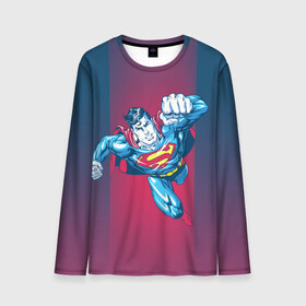 Мужской лонгслив 3D с принтом Superman в Петрозаводске, 100% полиэстер | длинные рукава, круглый вырез горловины, полуприлегающий силуэт | clark kent | dc comics | justice league | shtatjl | superhero | superman | лига справедливости | супермен